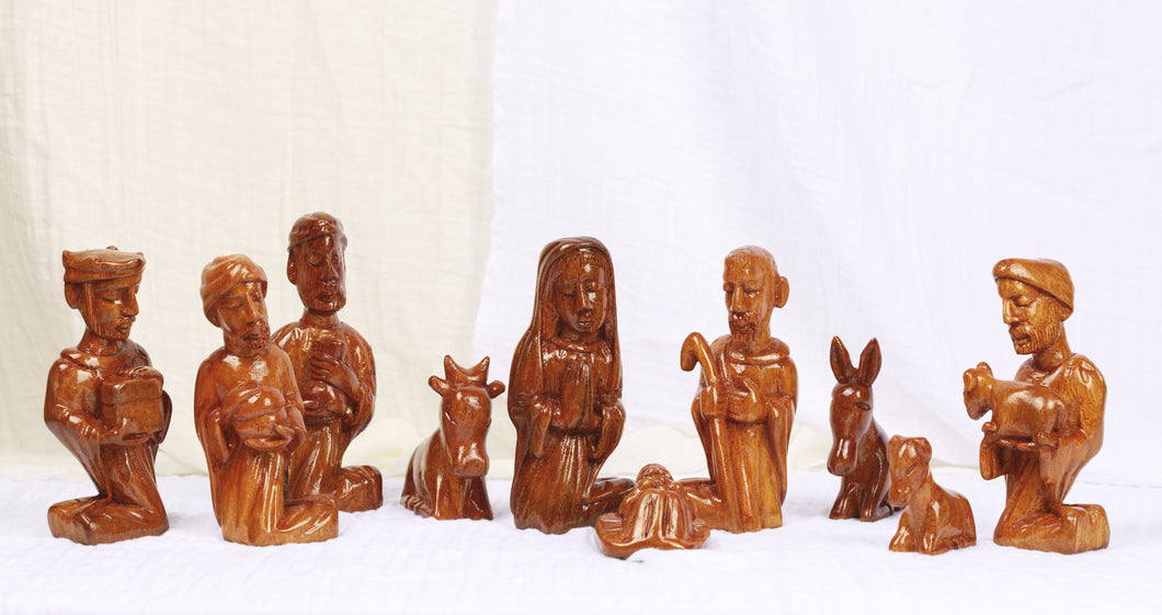 Hand Carved 10 Piece Nativity