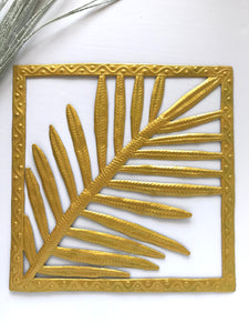 Framed Palm Leaf - Gold